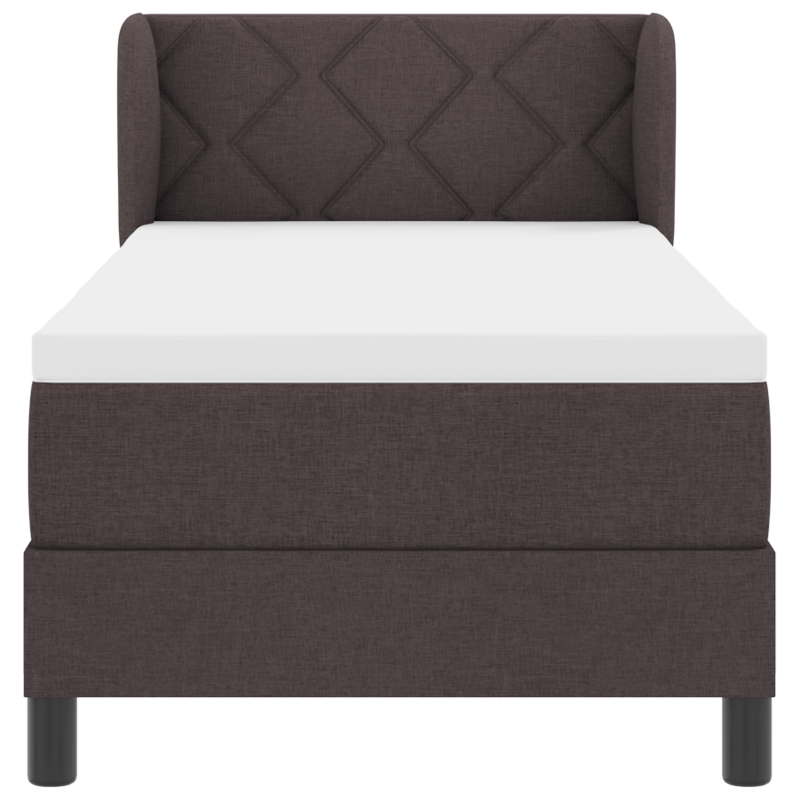 Boxspringbett mit Matratze Dunkelbraun 80x200 cm Stoff