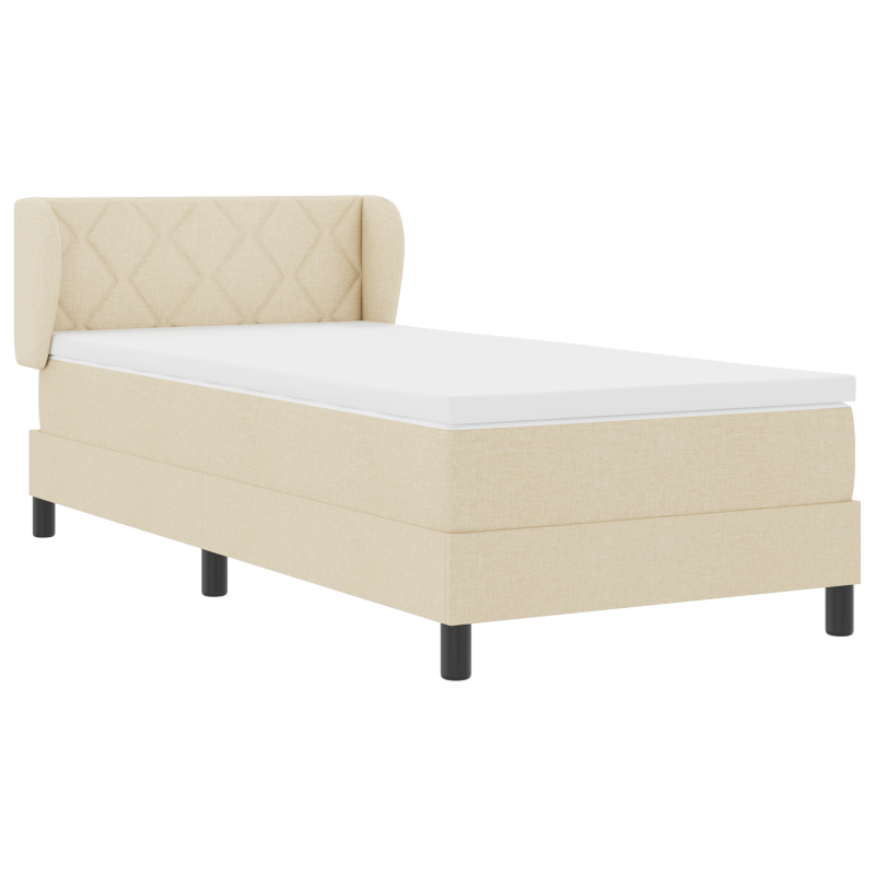 Boxspringbett mit Matratze Creme 90x190 cm Stoff