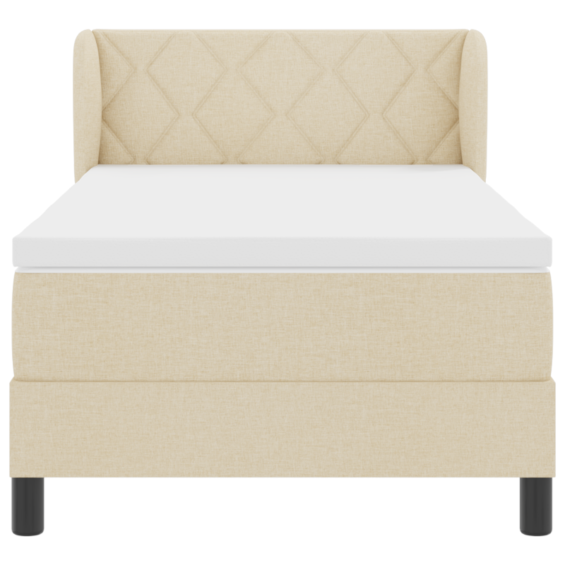 Boxspringbett mit Matratze Creme 90x190 cm Stoff