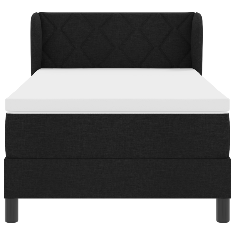 Boxspringbett mit Matratze Schwarz 90x200 cm Stoff
