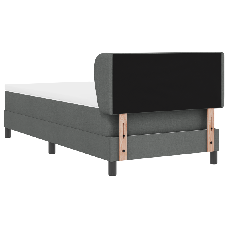 Boxspringbett mit Matratze in Dunkelgrau, 100x200 cm, Stoff