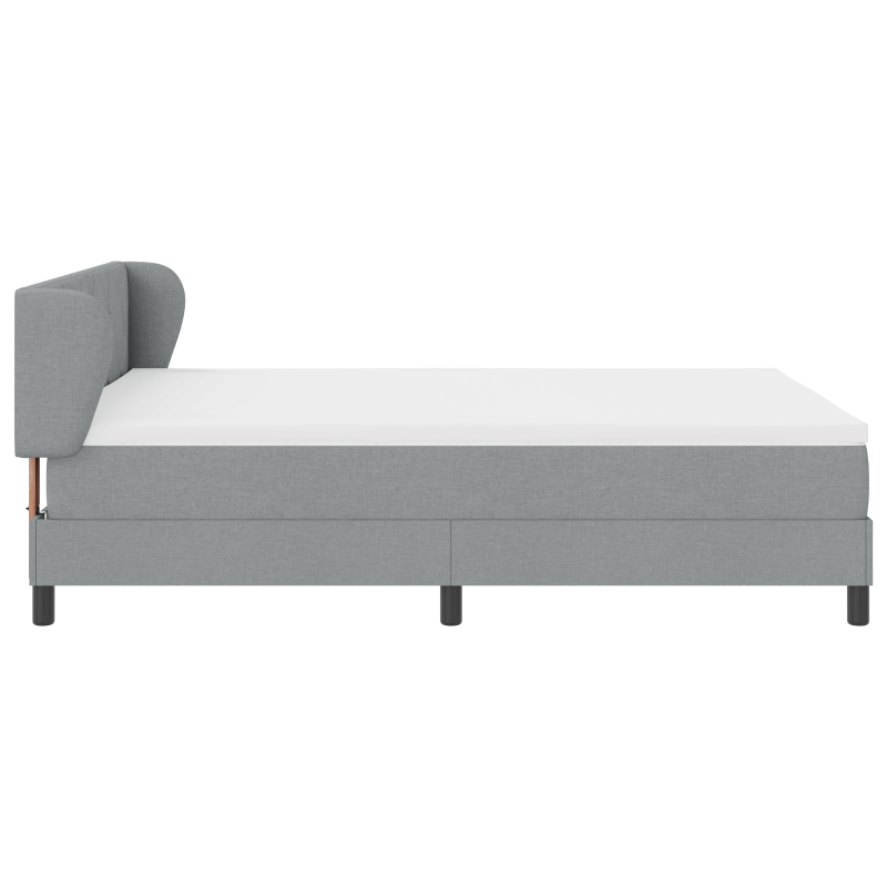 Boxspringbett mit Matratze in Hellgrau 140x190 cm Stoff