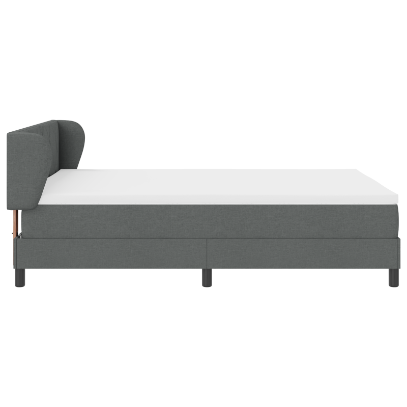 Boxspringbett mit Matratze - Dunkelgrau, 140x190 cm, Stoff
