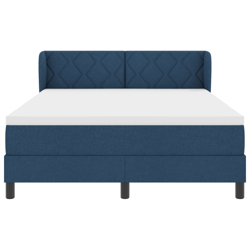 Boxspringbett mit Matratze Blau 140x190 cm Stoff