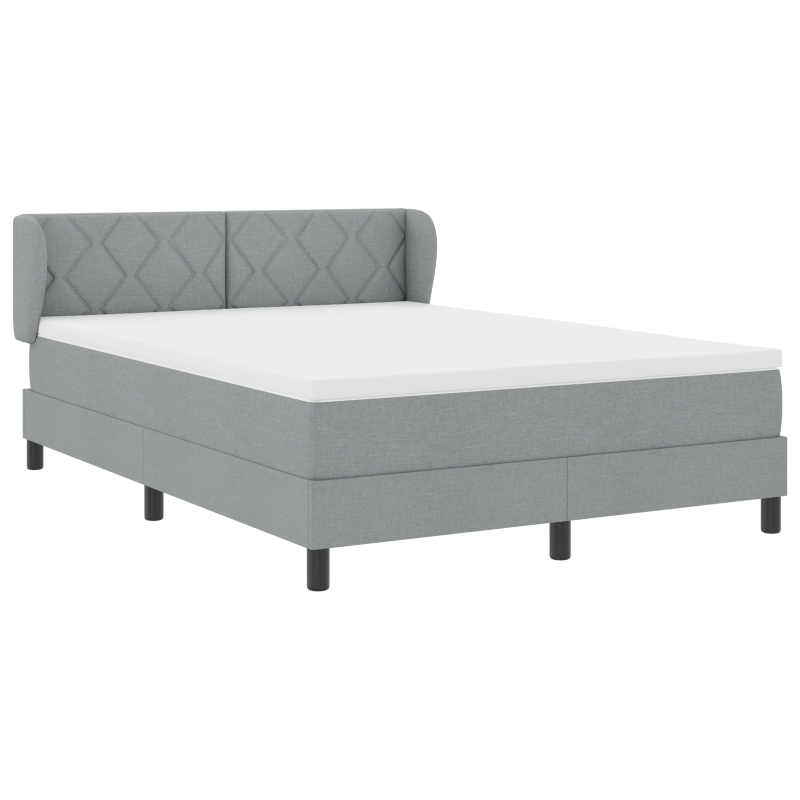 Boxspringbett mit Matratze Hellgrau 140x200 cm Stoff