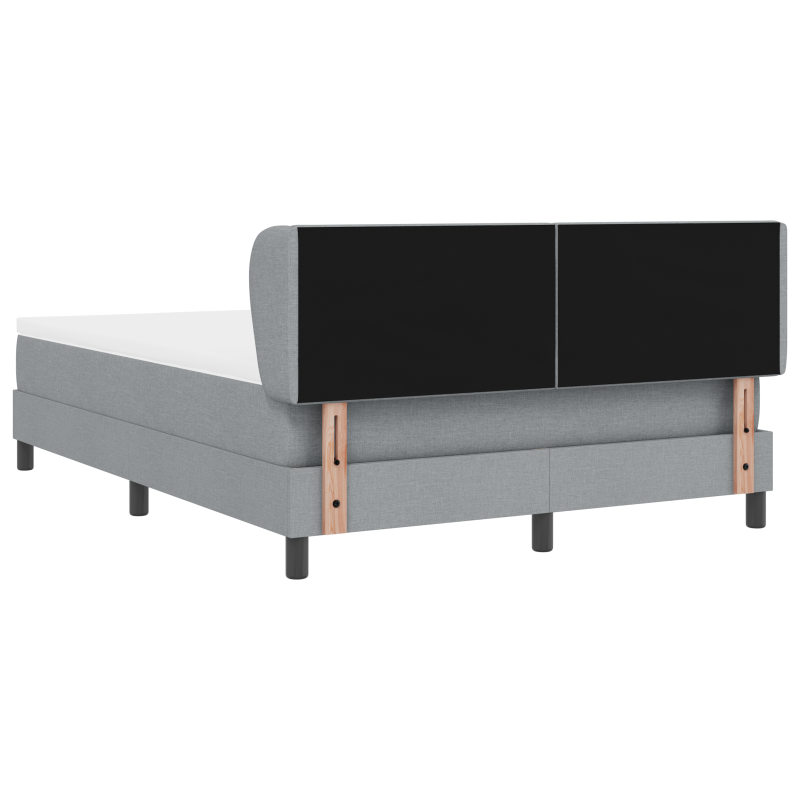 Boxspringbett mit Matratze Hellgrau 140x200 cm Stoff