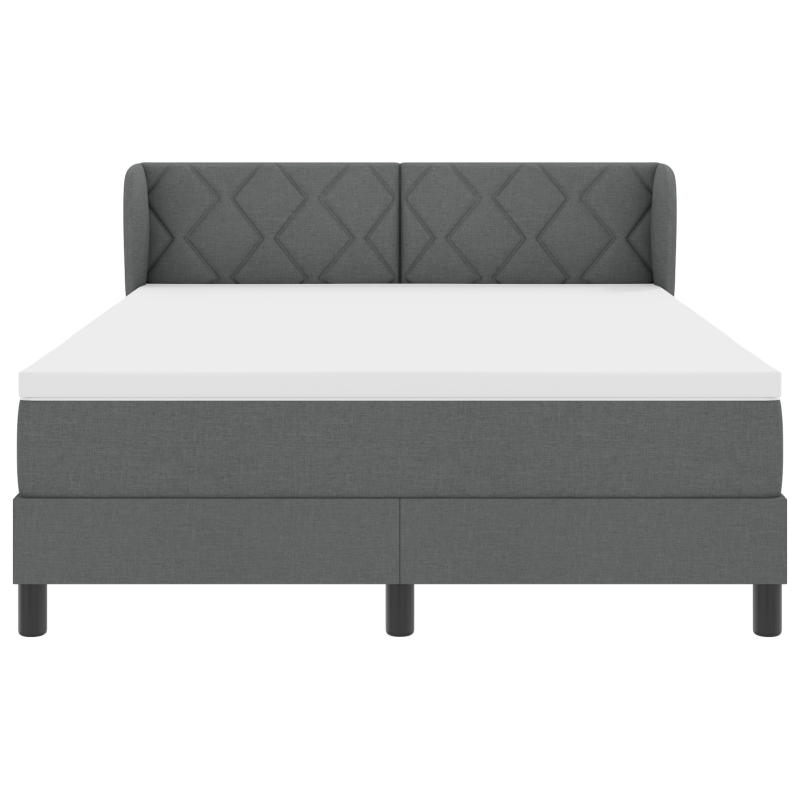 Boxspringbett mit Matratze Dunkelgrau 140x200 cm Stoff