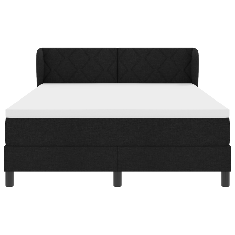 Boxspringbett mit Matratze Schwarz 140x200 cm Stoff
