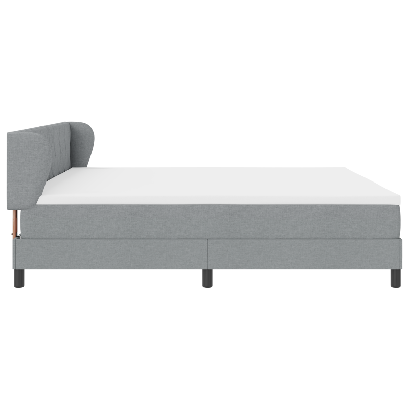 Boxspringbett mit Matratze Hellgrau 200x200 cm Stoff