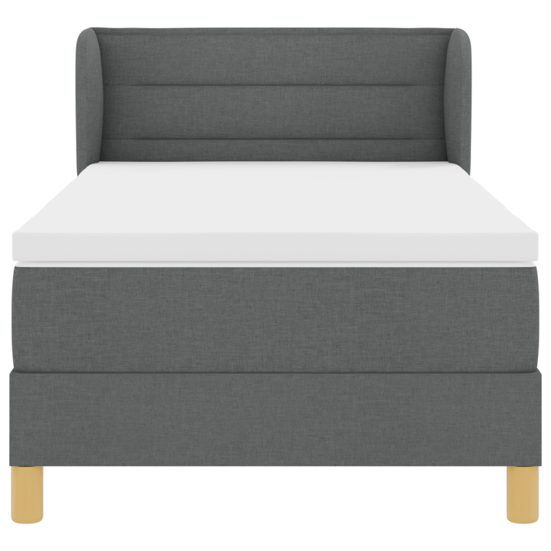 Boxspringbett mit Matratze Dunkelgrau 80x200 cm Stoff
