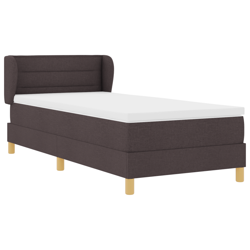 Boxspringbett mit Matratze - Dunkelbraun, 80x200 cm, Stoff