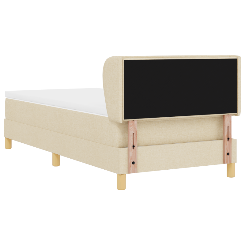 Boxspringbett mit Matratze in Creme - 90x190 cm Stoff