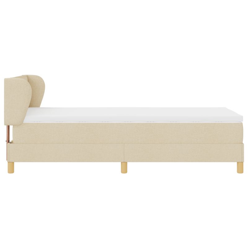 Boxspringbett mit Matratze in Creme - 90x190 cm Stoff