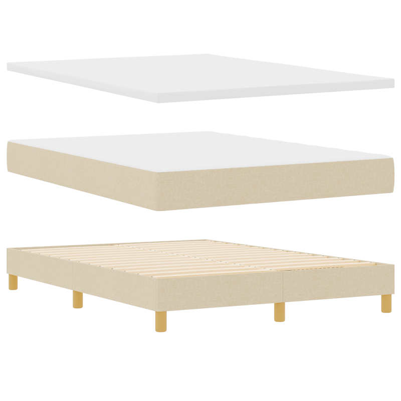 Boxspringbett mit Matratze Creme 160x200 cm Stoff