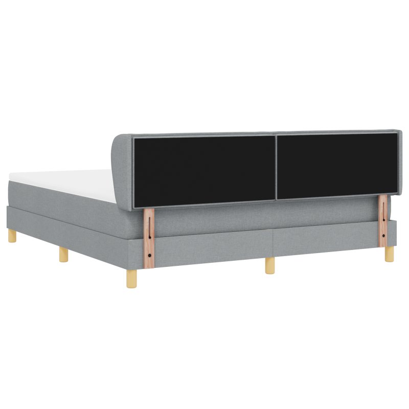 Boxspringbett mit Matratze in Hellgrau 180x200 cm aus Stoff