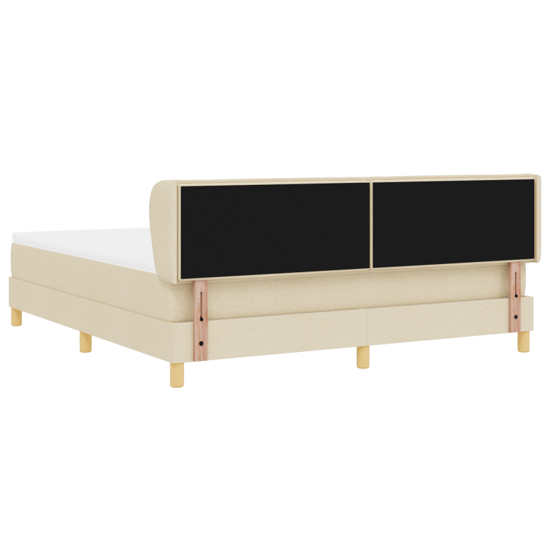 Boxspringbett mit Matratze in Creme - 180x200 cm Stoff