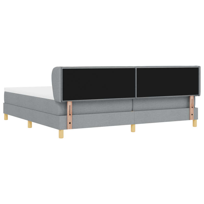 Boxspringbett mit Matratze - Hellgrau, 200x200 cm, Stoff