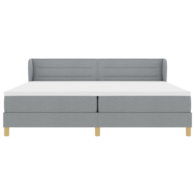 Boxspringbett mit Matratze - Hellgrau, 200x200 cm, Stoff