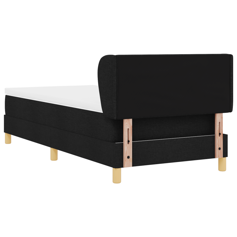 Boxspringbett mit Matratze - Schwarz, 90x190 cm, Stoff