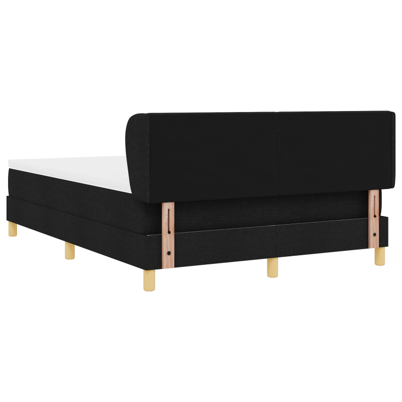 Boxspringbett mit Matratze, Schwarz, 140x200 cm, Stoff