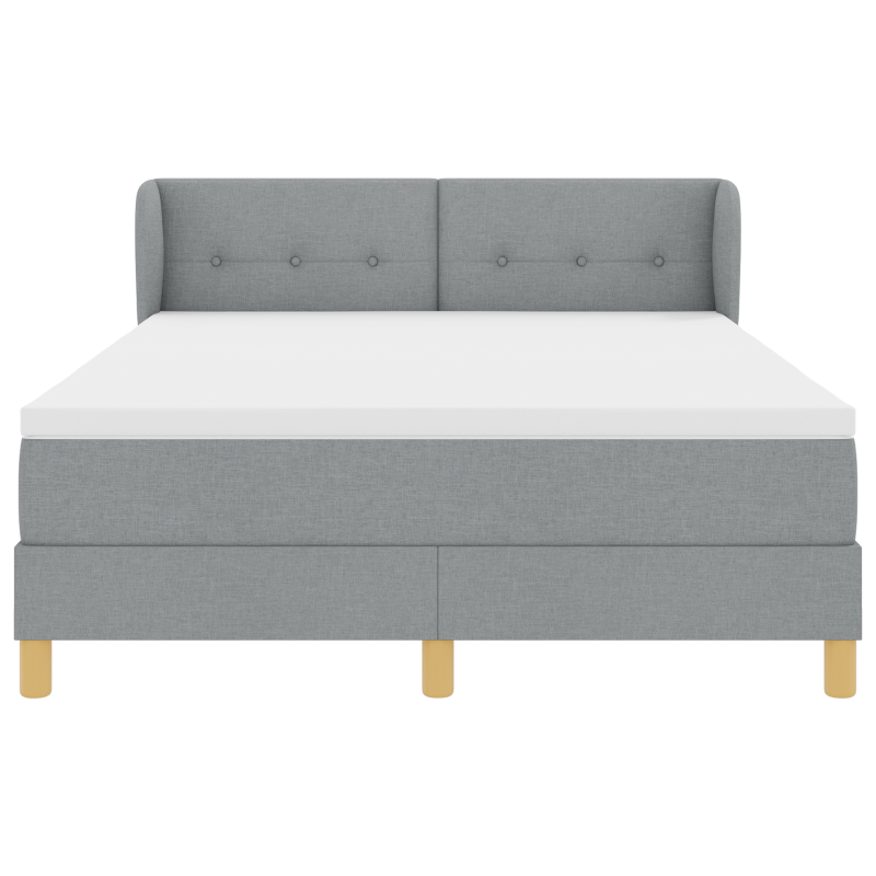 Boxspringbett mit Matratze - Hellgrau, 160x200 cm, Stoff