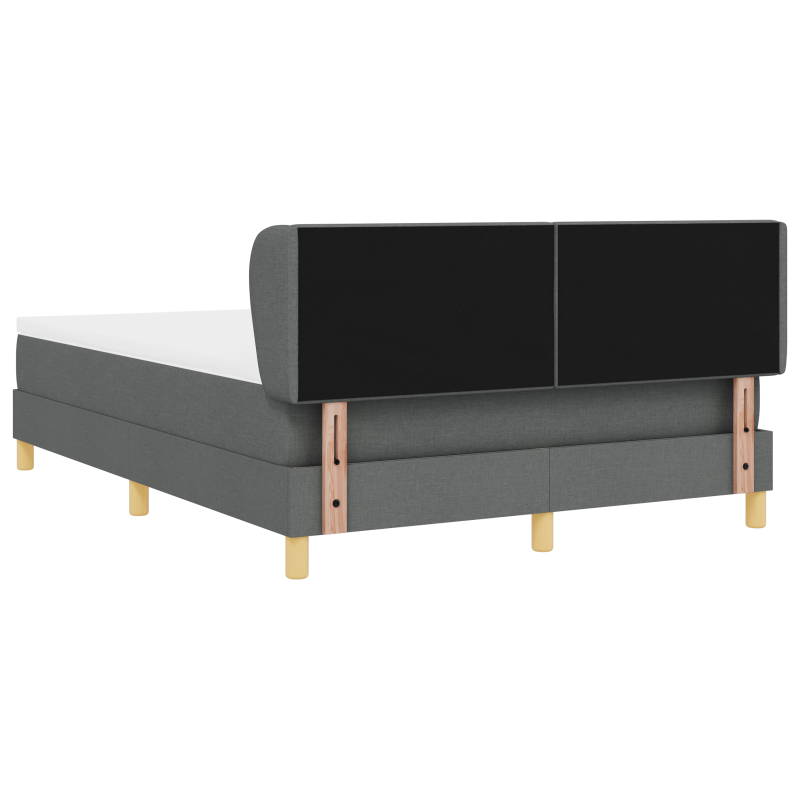 Boxspringbett mit Matratze in Dunkelgrau, 160x200 cm Stoff