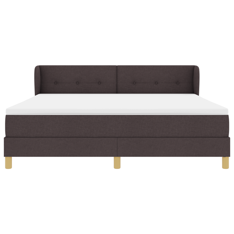 Boxspringbett mit Matratze in Dunkelbraun, 180x200 cm Stoff