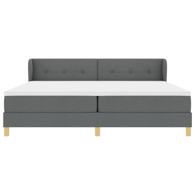 Boxspringbett mit Matratze - Dunkelgrau, 200x200 cm Stoff