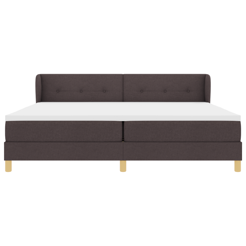 Boxspringbett mit Matratze in Dunkelbraun 200x200 cm aus Stoff