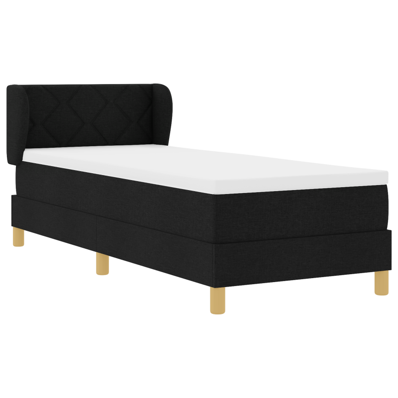 Boxspringbett mit Matratze Schwarz 80x200 cm Stoff