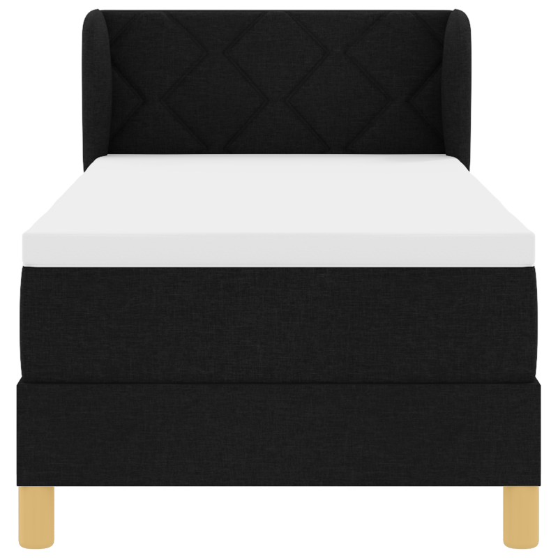 Boxspringbett mit Matratze Schwarz 80x200 cm Stoff