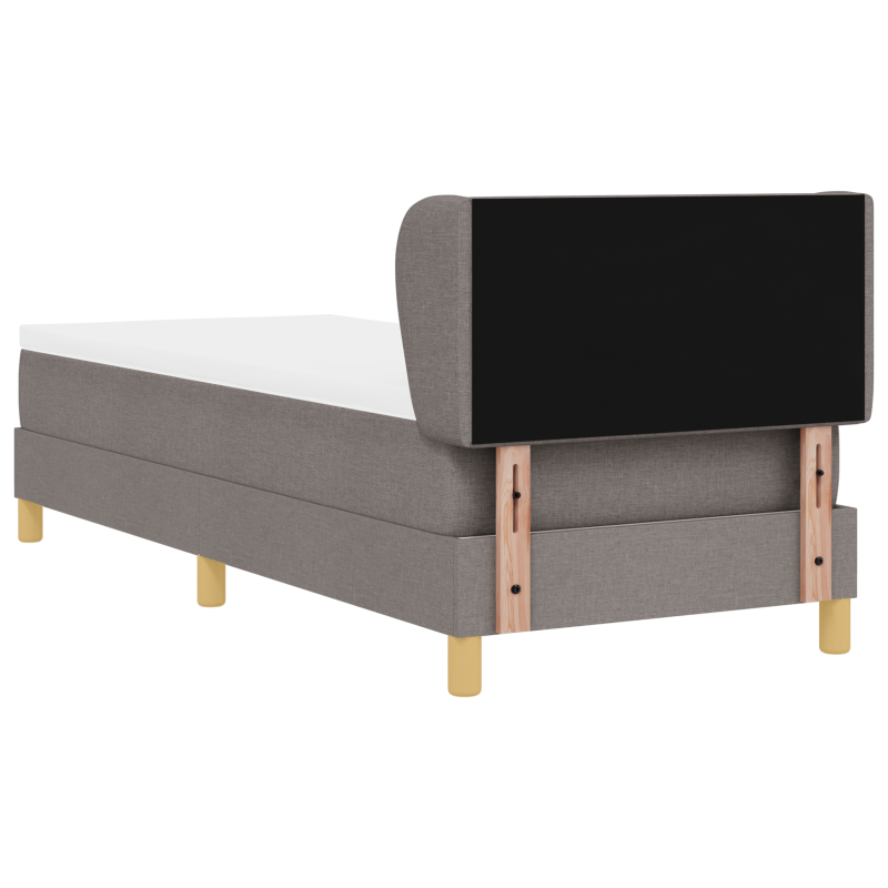 Boxspringbett mit Matratze in Taupe, 80x200 cm, Stoff