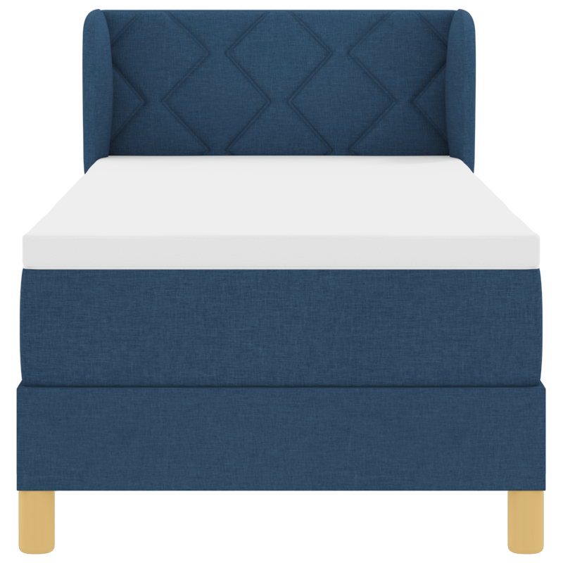Boxspringbett mit Matratze - Blau - 80x200 cm - Stoff