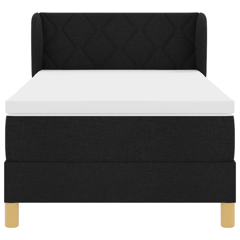 Boxspringbett mit Matratze Schwarz 90x190 cm Stoff