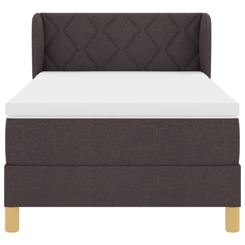 Boxspringbett mit Matratze Dunkelbraun 90x200 cm Stoff