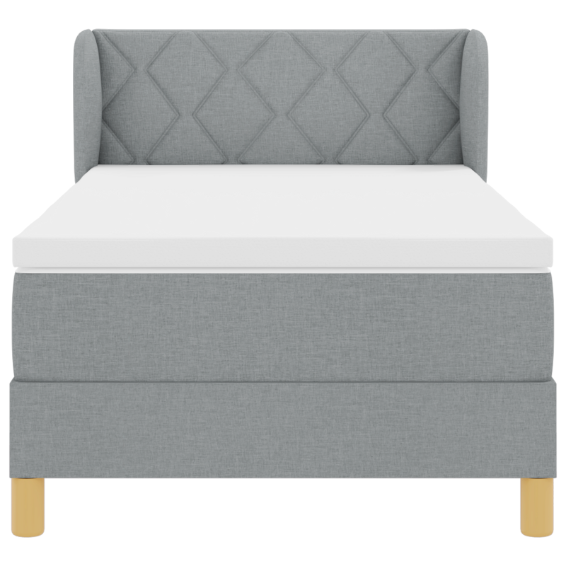 Boxspringbett mit Matratze Hellgrau 100x200 cm Stoff