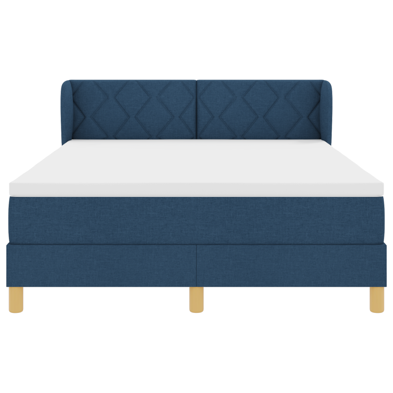 Boxspringbett mit Matratze - Blau, 140x190 cm, Stoff
