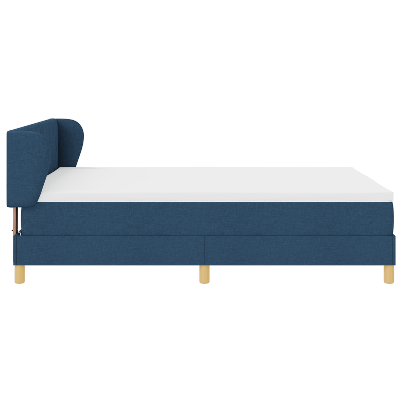 Boxspringbett mit Matratze - Blau, 140x190 cm, Stoff
