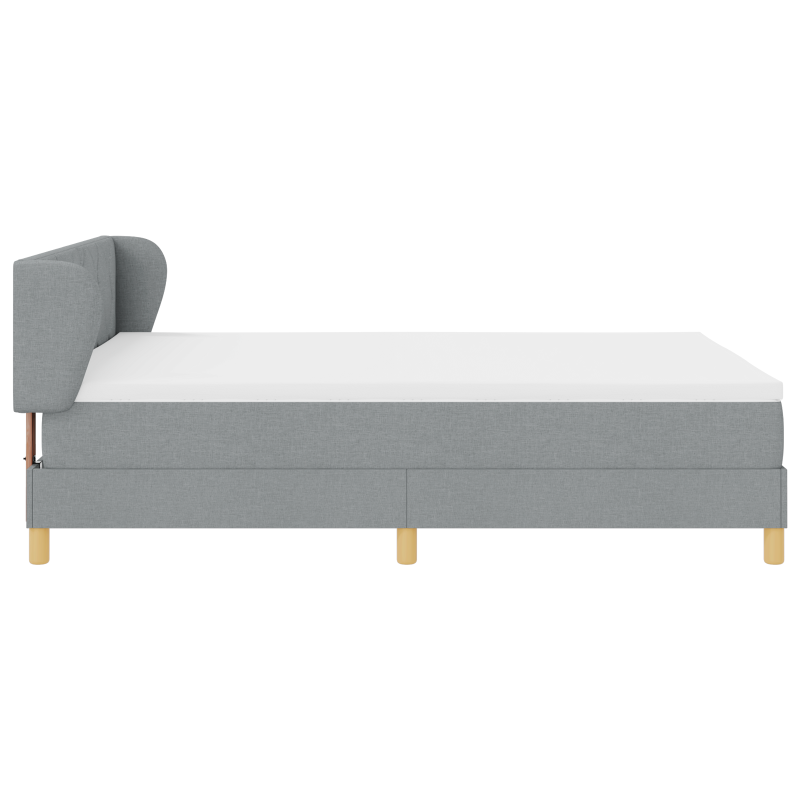 Boxspringbett mit Matratze Hellgrau 140x200 cm Stoff