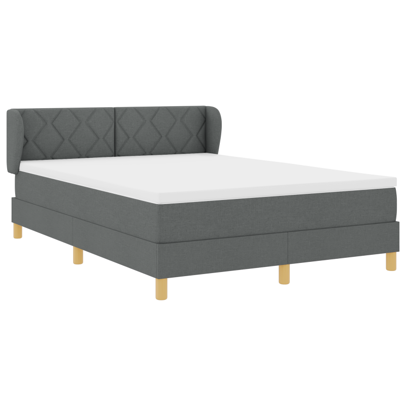 Boxspringbett mit Matratze in Dunkelgrau 140x200 cm Stoff