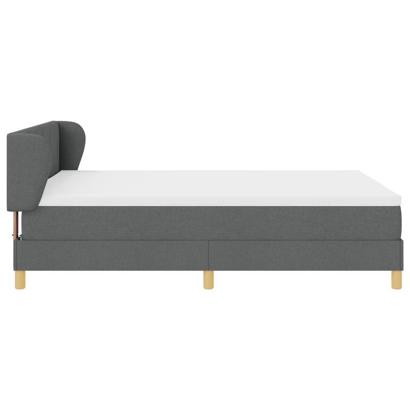 Boxspringbett mit Matratze in Dunkelgrau 140x200 cm Stoff