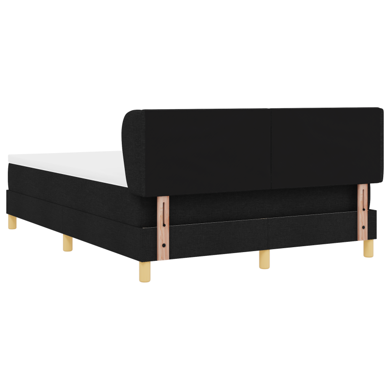 Boxspringbett mit Matratze - Schwarz, 140x200 cm, Stoff