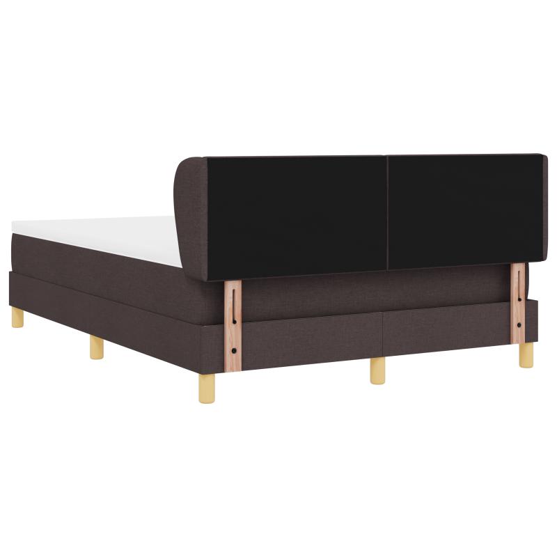 Boxspringbett mit Matratze Dunkelbraun 140x200 cm aus Stoff