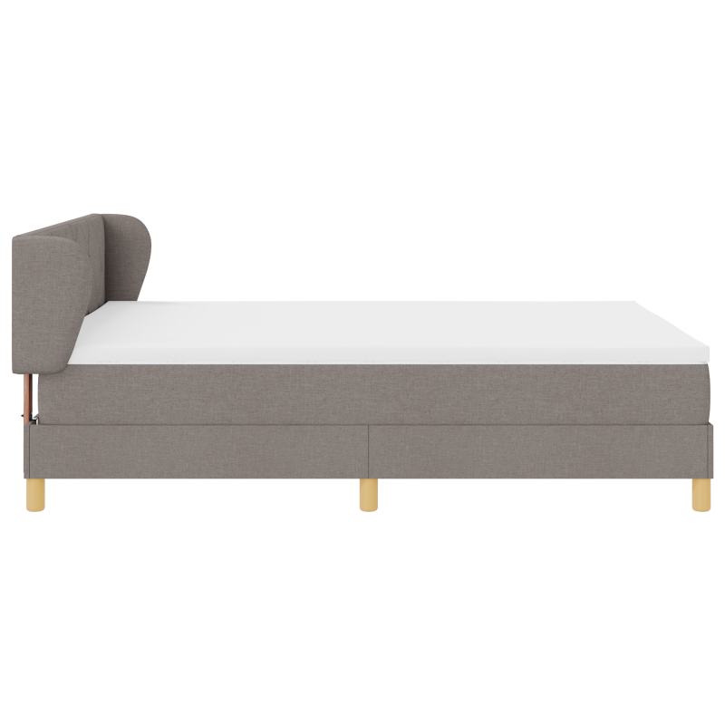 Boxspringbett mit Matratze - Taupe, 140x200 cm, Stoff