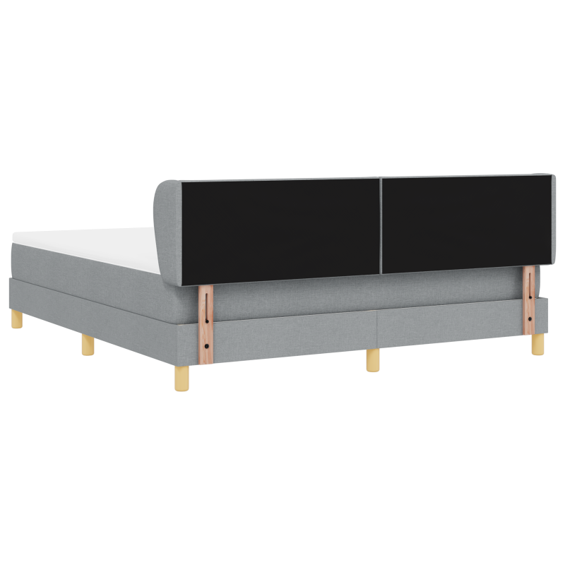 Boxspringbett mit Matratze - Hellgrau, 180x200 cm, Stoff
