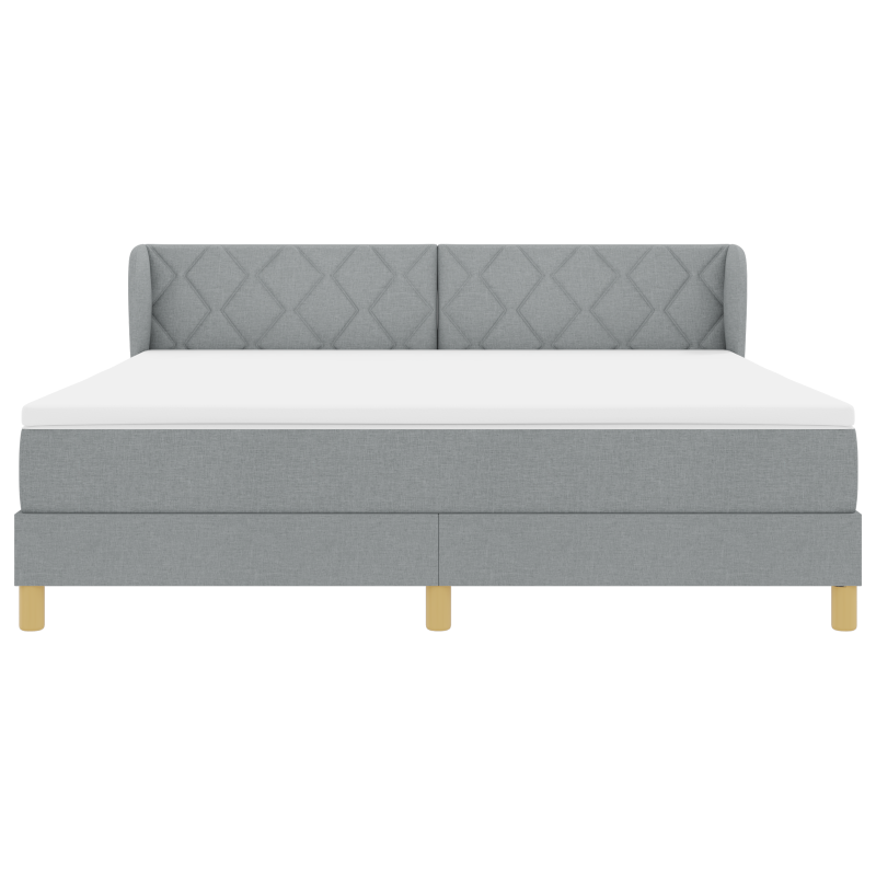Boxspringbett mit Matratze - Hellgrau, 180x200 cm, Stoff