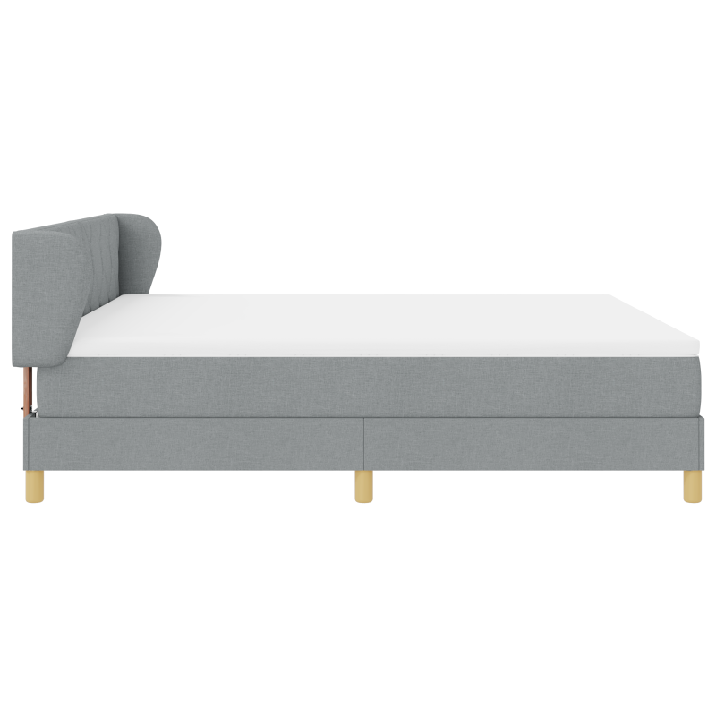 Boxspringbett mit Matratze - Hellgrau, 180x200 cm, Stoff