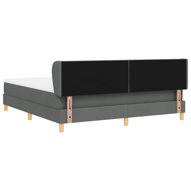 Boxspringbett mit Matratze - Dunkelgrau, 180x200 cm, Stoff
