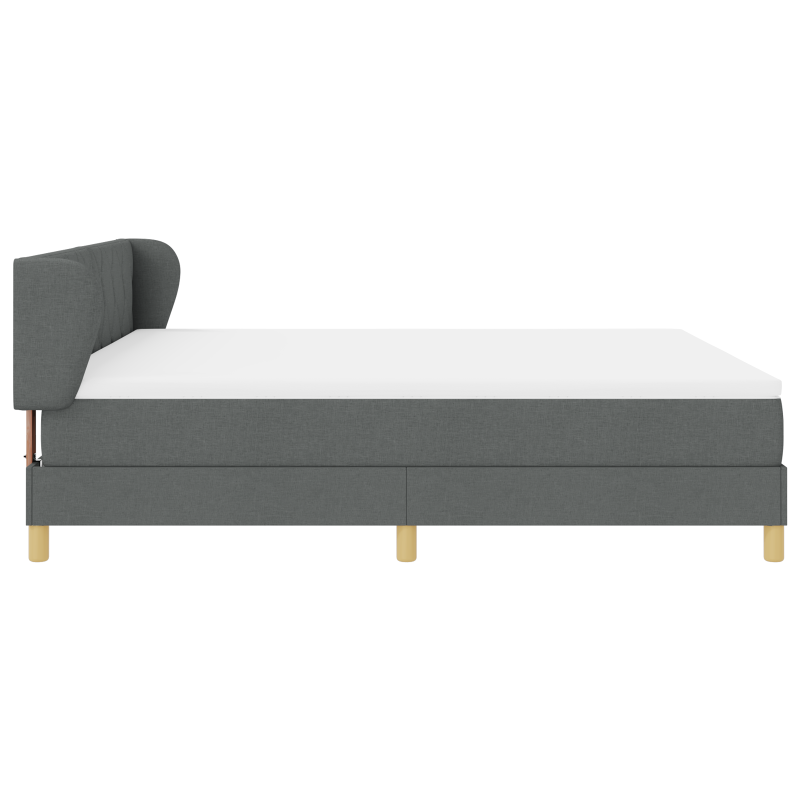 Boxspringbett mit Matratze - Dunkelgrau, 180x200 cm, Stoff