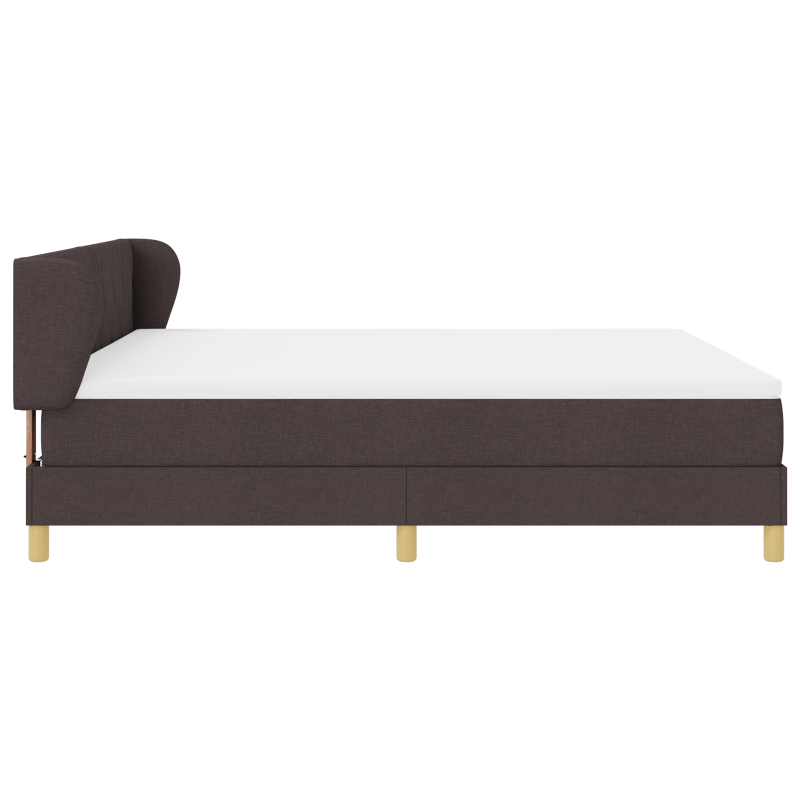 Boxspringbett mit Matratze - Dunkelbraun, 180x200 cm, Stoff